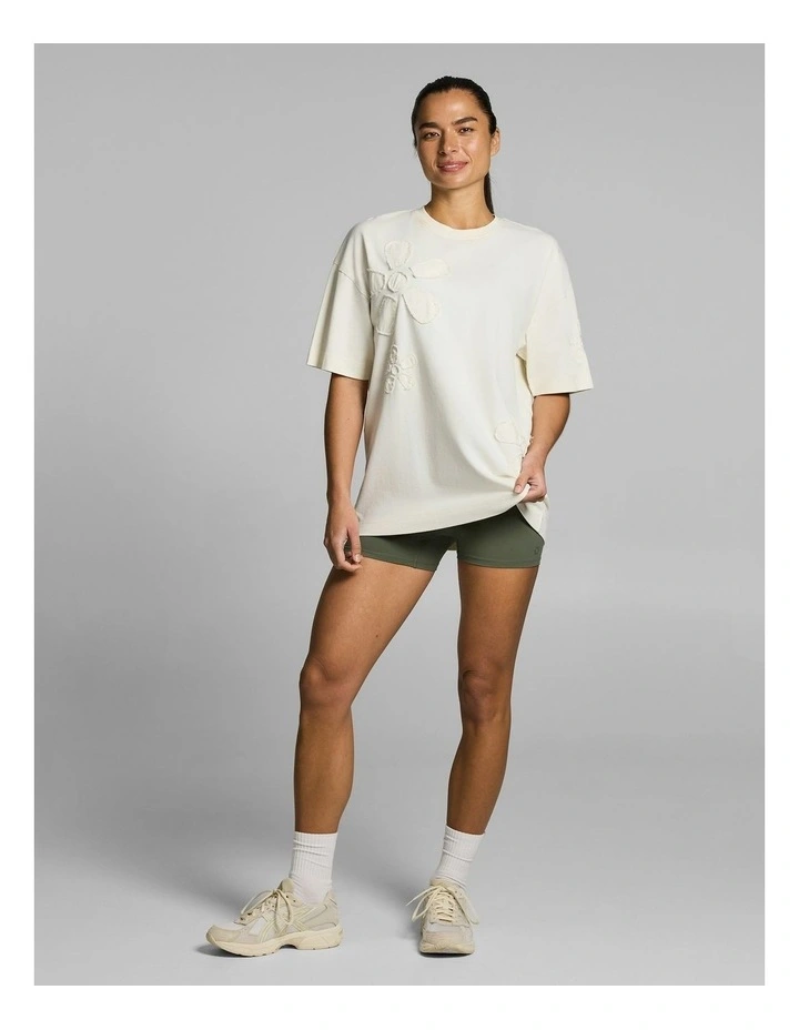 Bloom Applique Baggy Cotton Tee Ecru image 5