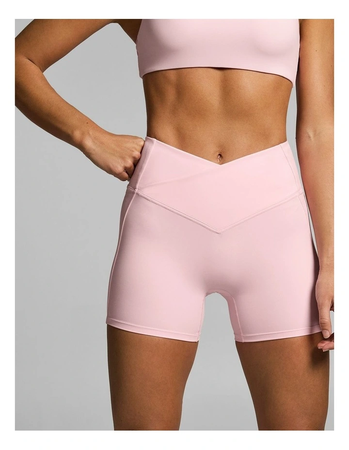 Cross Front Mid Thigh Bike Shorts Rosewater image 1