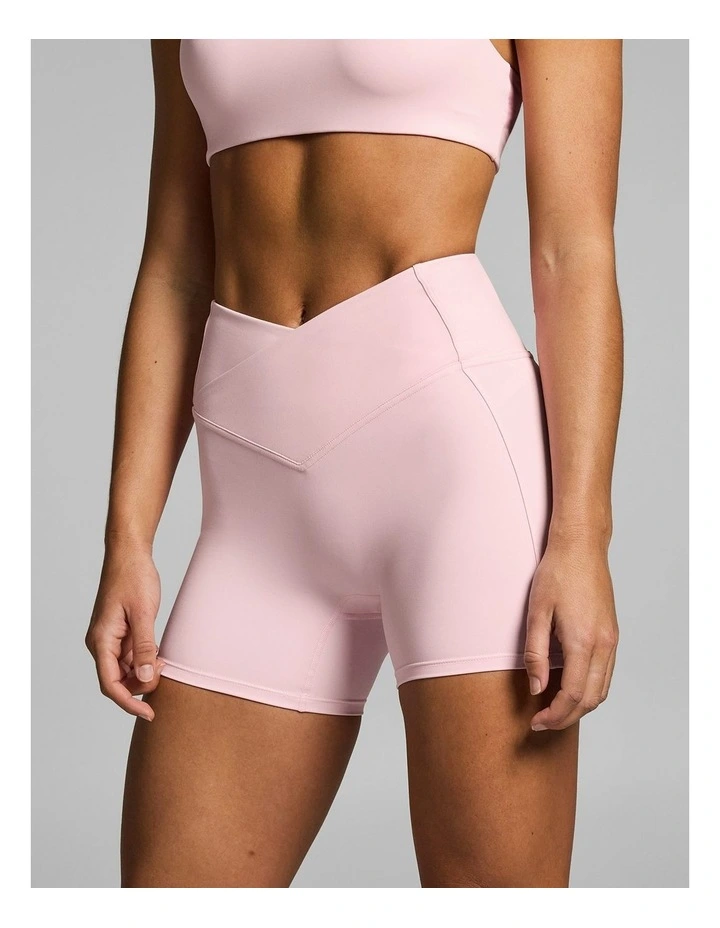 Cross Front Mid Thigh Bike Shorts Rosewater image 3
