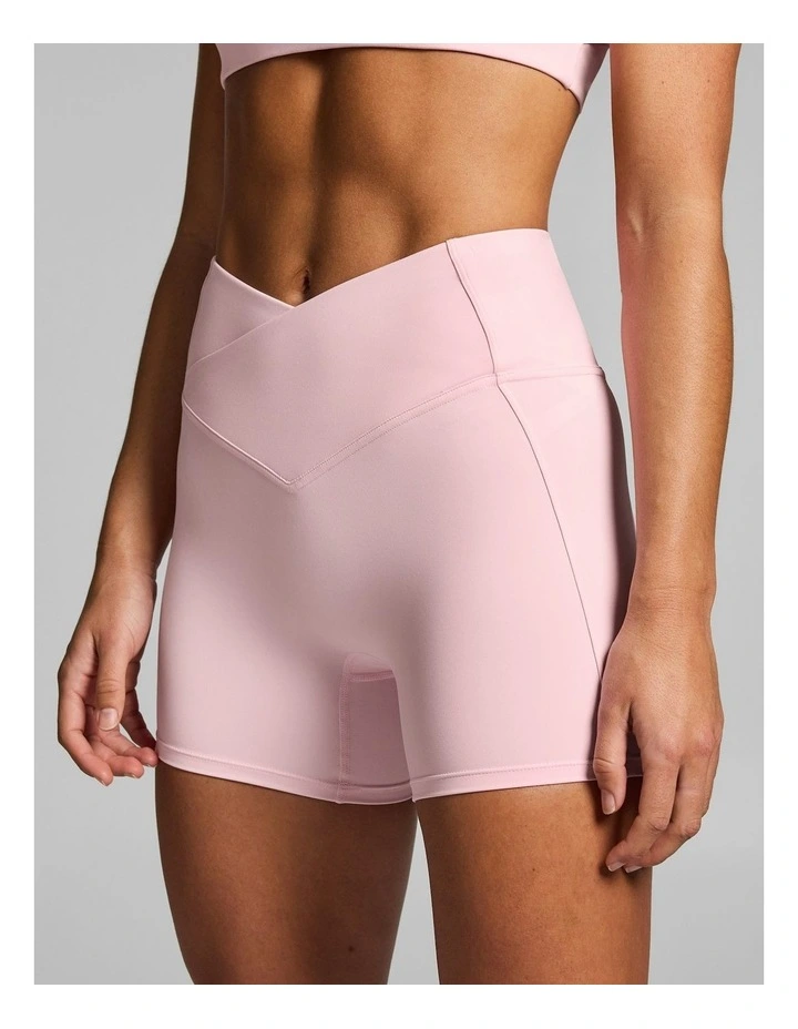 Cross Front Mid Thigh Bike Shorts Rosewater image 4
