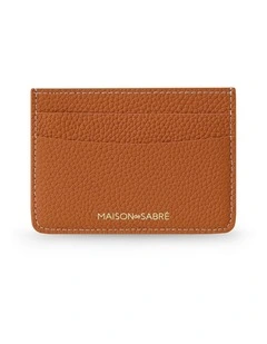 The Leather Card Holder in Pecan Brown