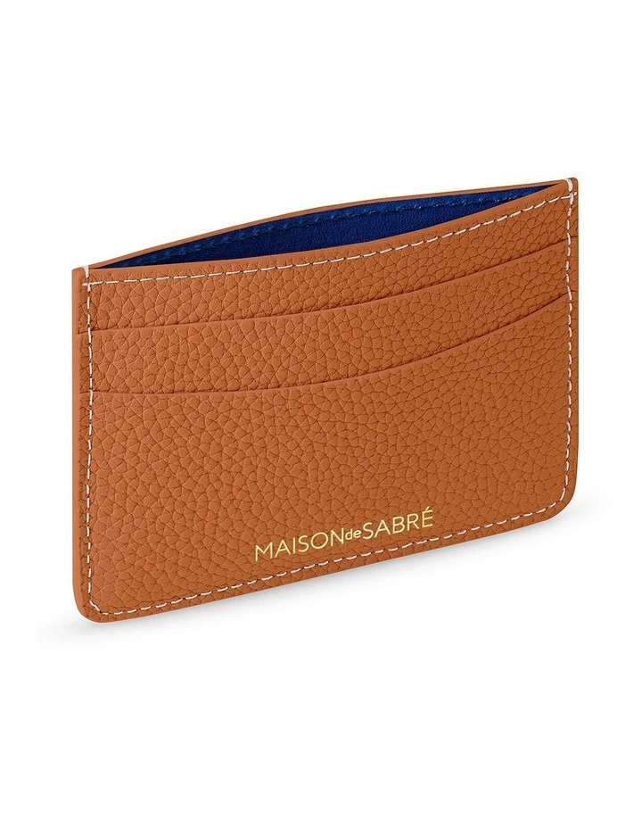 The Leather Card Holder in Pecan Brown image 4