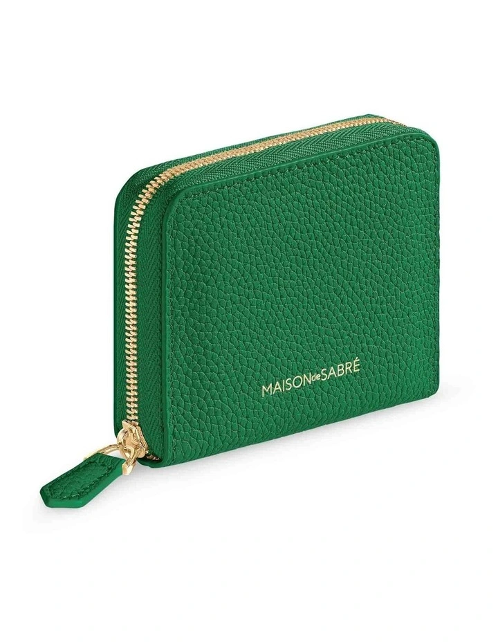The Zip Wallet in Emerald Green image 2