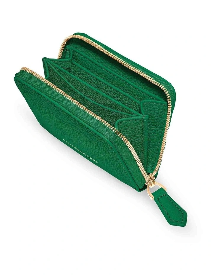 The Zip Wallet in Emerald Green image 4