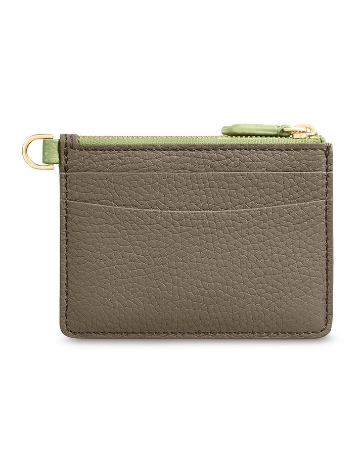 The Leather Zipped Card Pouch in Cashmere Matcha image 4
