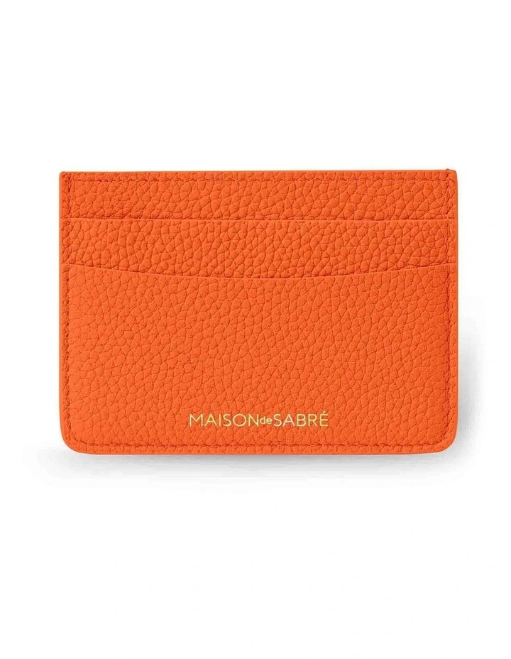 The Leather Card Holder in Manhattan Orange image 1