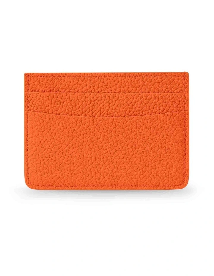 The Leather Card Holder in Manhattan Orange image 2