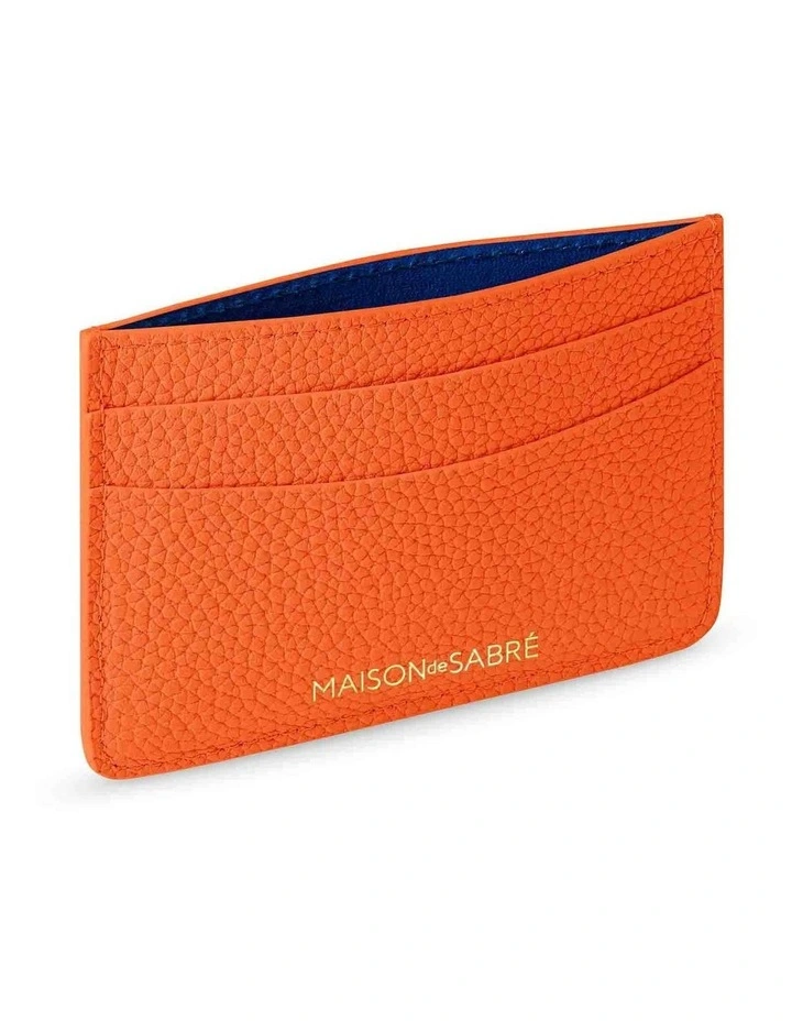 The Leather Card Holder in Manhattan Orange image 4