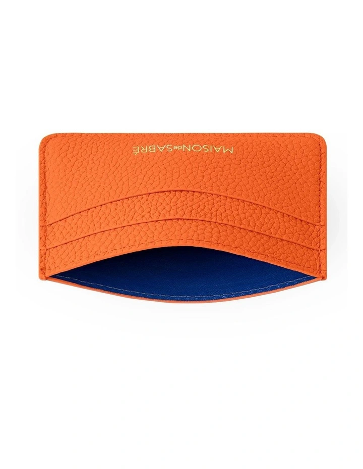 The Leather Card Holder in Manhattan Orange image 5