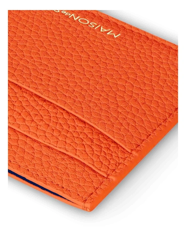 The Leather Card Holder in Manhattan Orange image 6