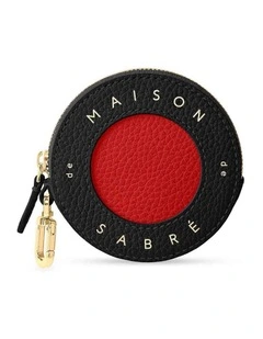 The Leather Coin Purse in Pomegranate Caviar