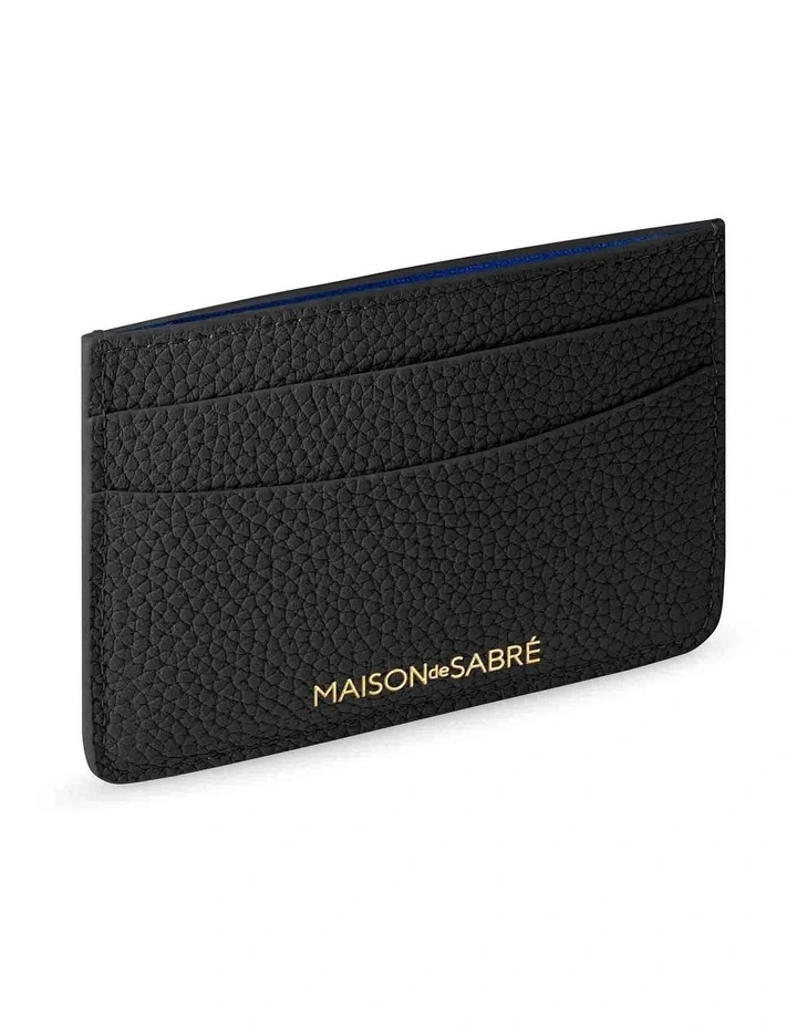 The Leather Card Holder in Black Caviar image 3