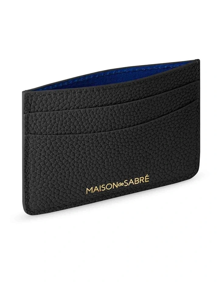 The Leather Card Holder in Black Caviar image 4