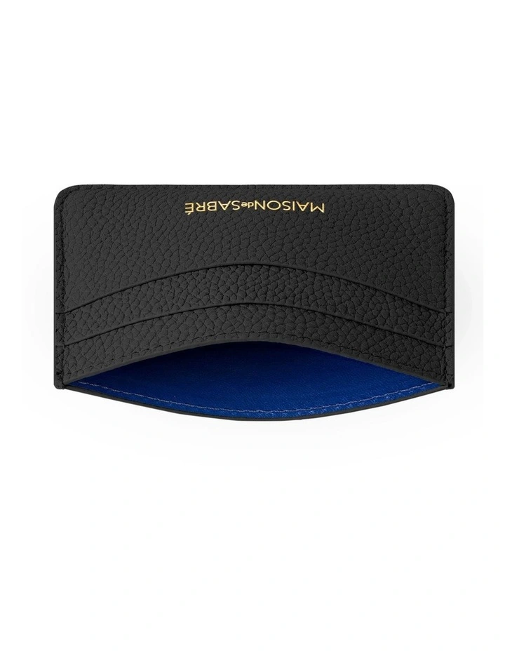 The Leather Card Holder in Black Caviar image 5