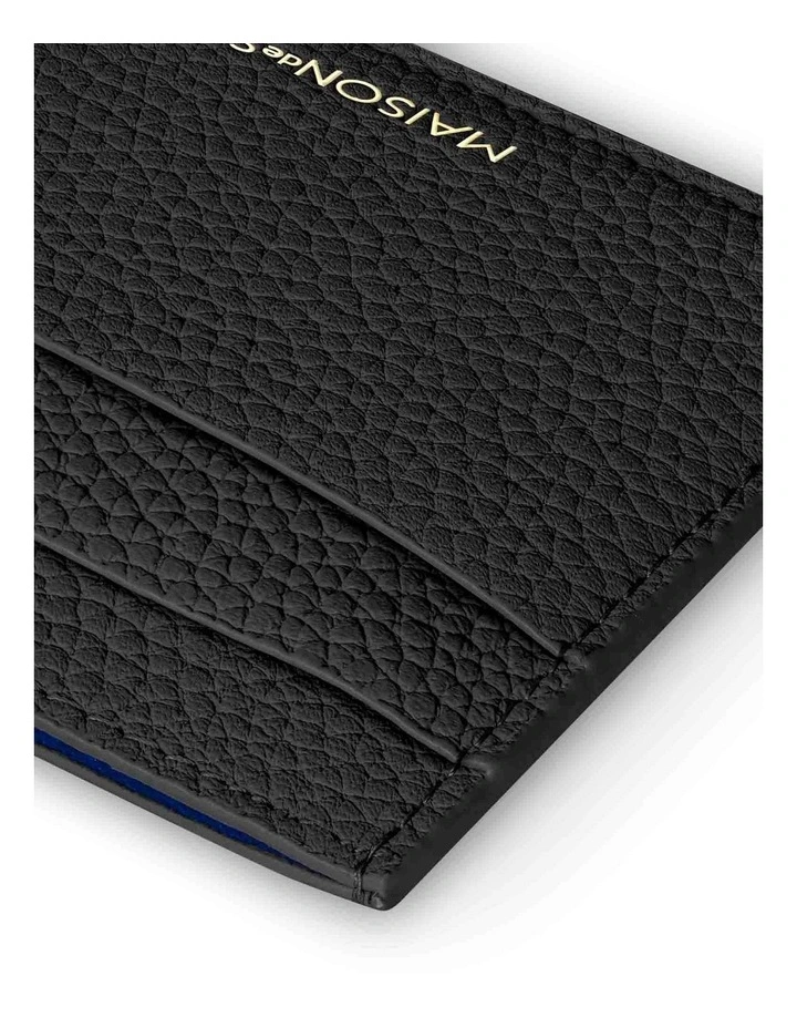 The Leather Card Holder in Black Caviar image 6