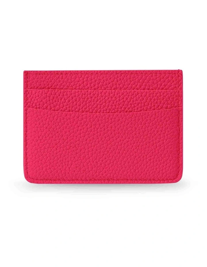The Leather Card Holder in Shibuya Fuchsia image 2