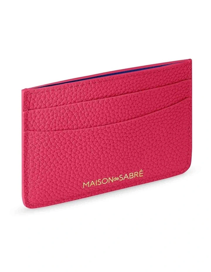 The Leather Card Holder in Shibuya Fuchsia image 3