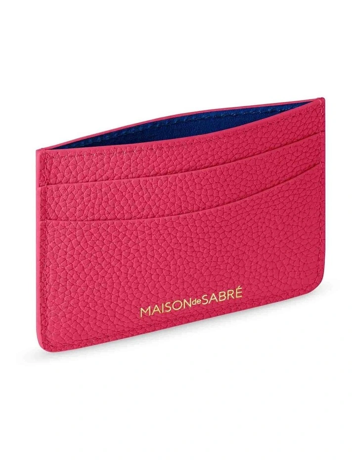 The Leather Card Holder in Shibuya Fuchsia image 4