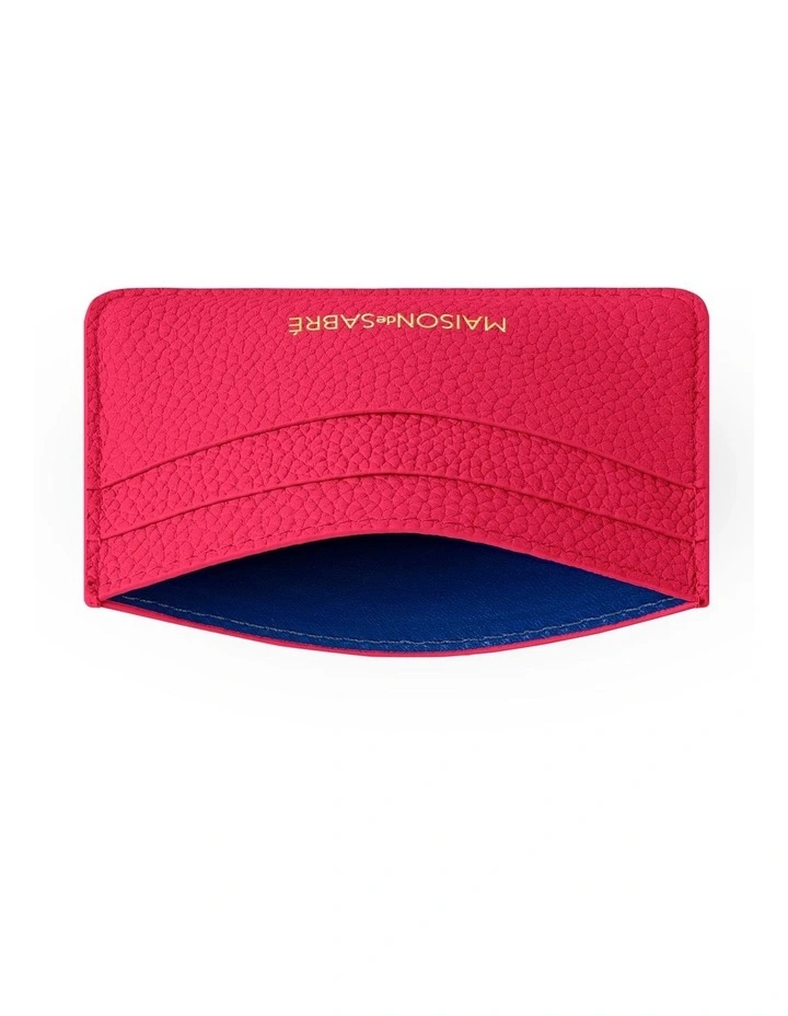 The Leather Card Holder in Shibuya Fuchsia image 5
