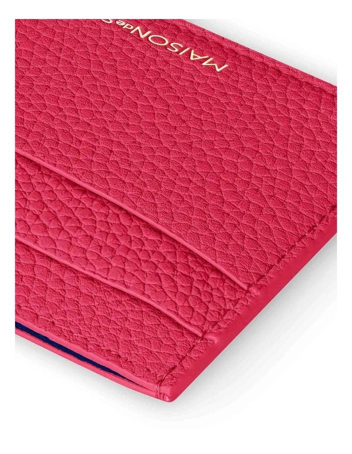 The Leather Card Holder in Shibuya Fuchsia image 6