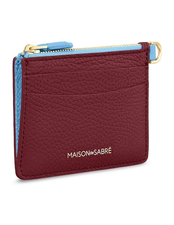 The Leather Zipped Card Pouch in Plum Sky image 2