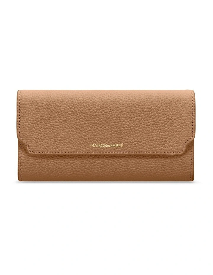 The Long Flap Wallet in Pomegranate Caviar image 1