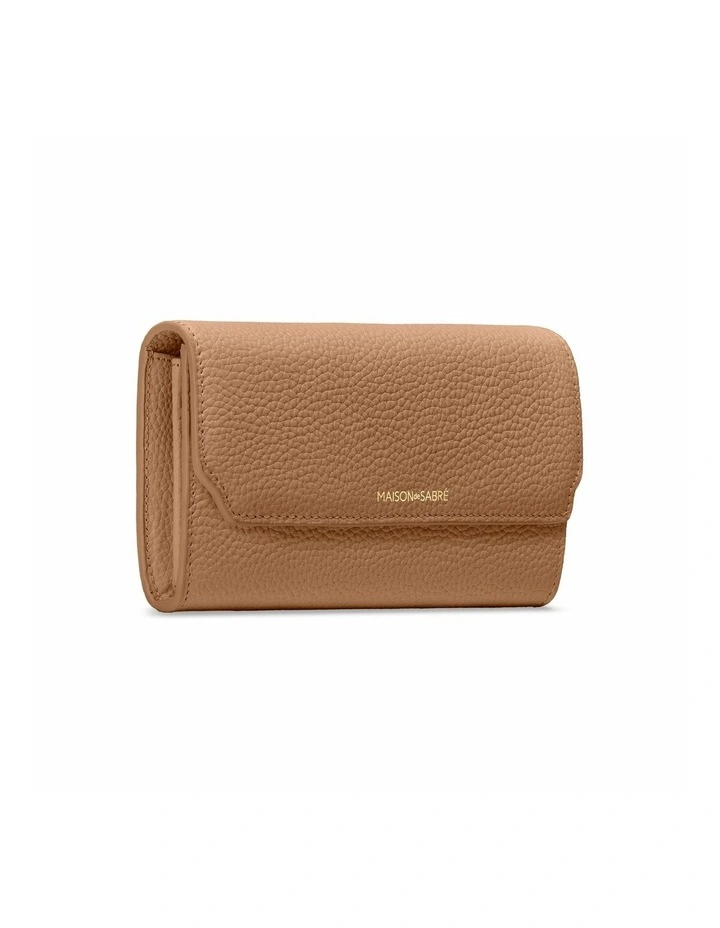 The Long Flap Wallet in Pomegranate Caviar image 2