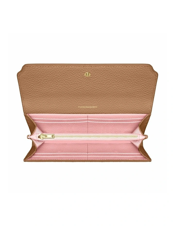 The Long Flap Wallet in Pomegranate Caviar image 3