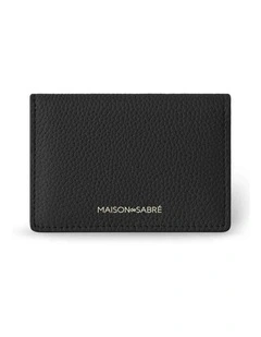 The Leather Card Case in Black Caviar