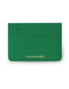 The Leather Card Holder in Emerald Green