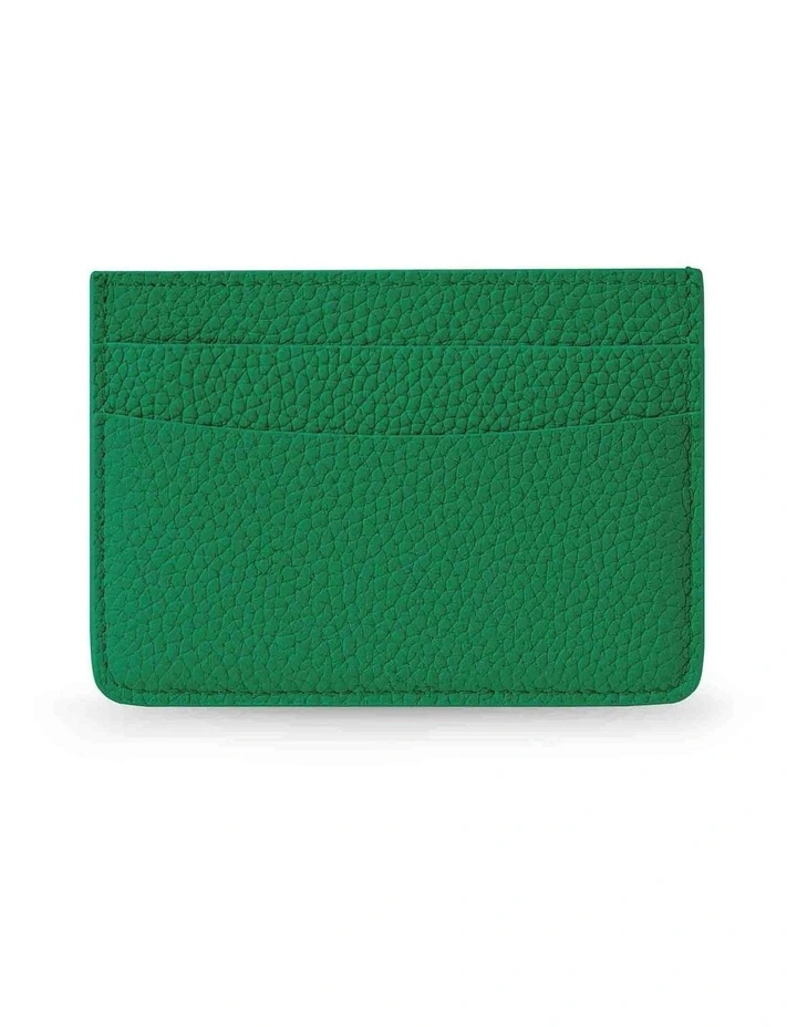 The Leather Card Holder in Emerald Green image 2