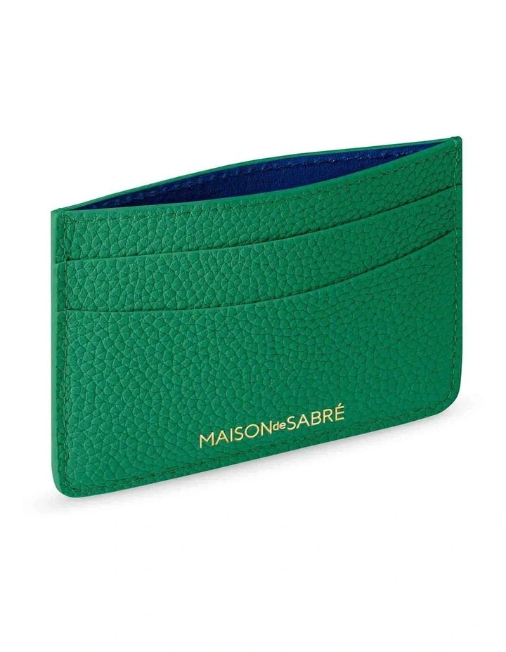 The Leather Card Holder in Emerald Green image 4