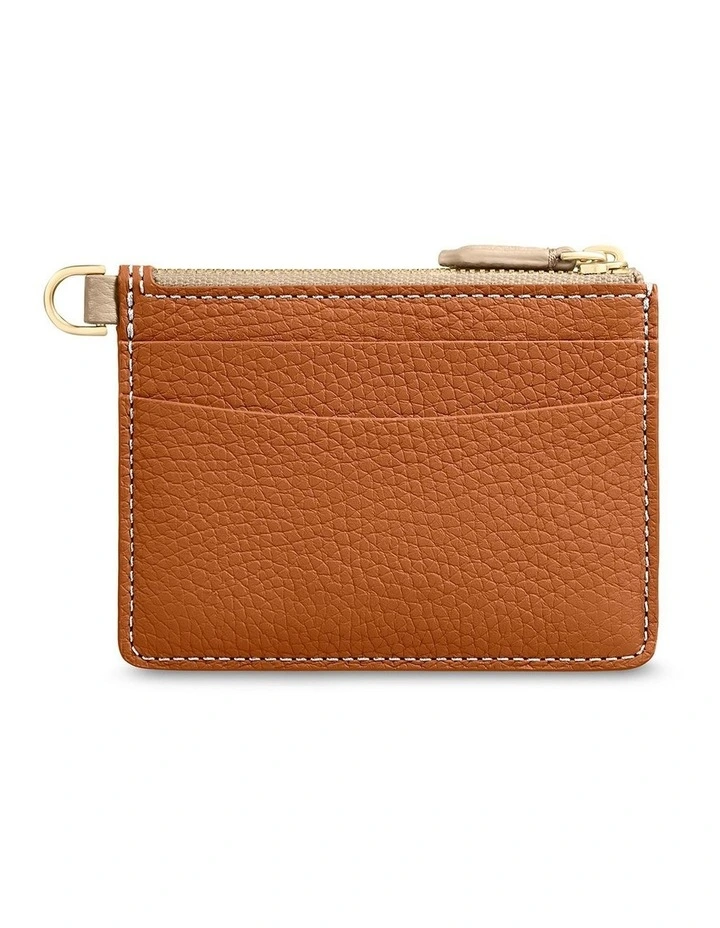 The Leather Zipped Card Pouch in Pecan Nude image 4