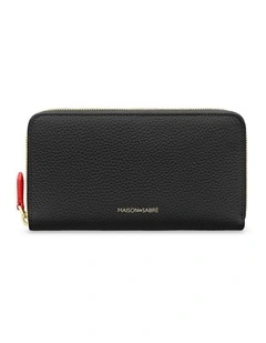 The Long Zip Wallet in Pomegranate Caviar