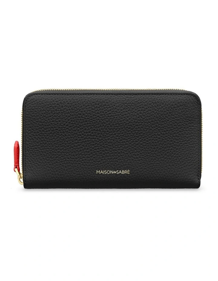 The Long Zip Wallet in Pomegranate Caviar image 1