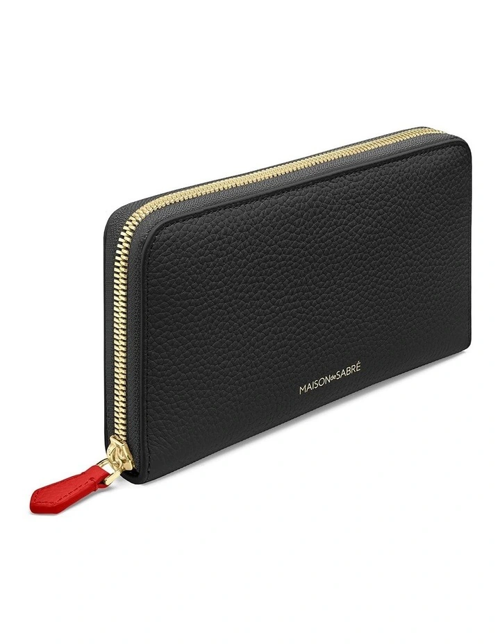 The Long Zip Wallet in Pomegranate Caviar image 3