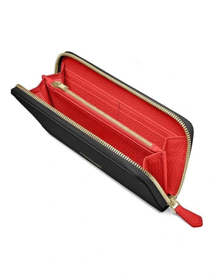 The Long Zip Wallet in Pomegranate Caviar image 4