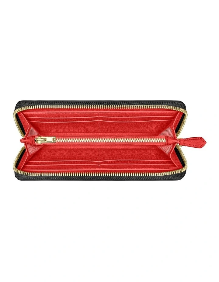 The Long Zip Wallet in Pomegranate Caviar image 5
