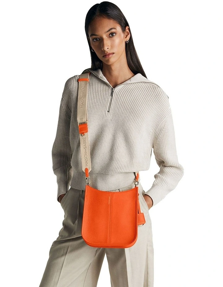 The Leather Saddle Bag in Manhattan Orange image 2