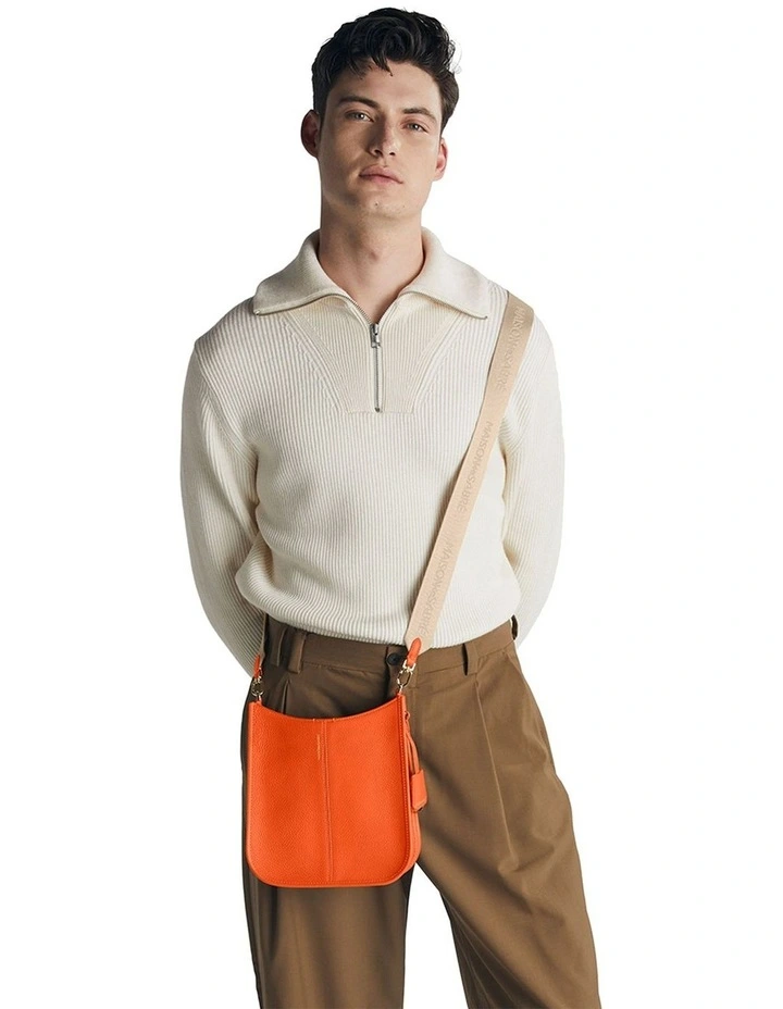 The Leather Saddle Bag in Manhattan Orange image 3