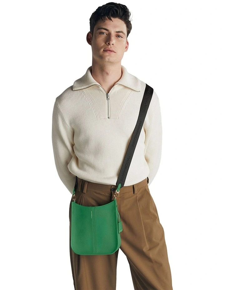 The Leather Saddle Bag in Emerald Green image 3