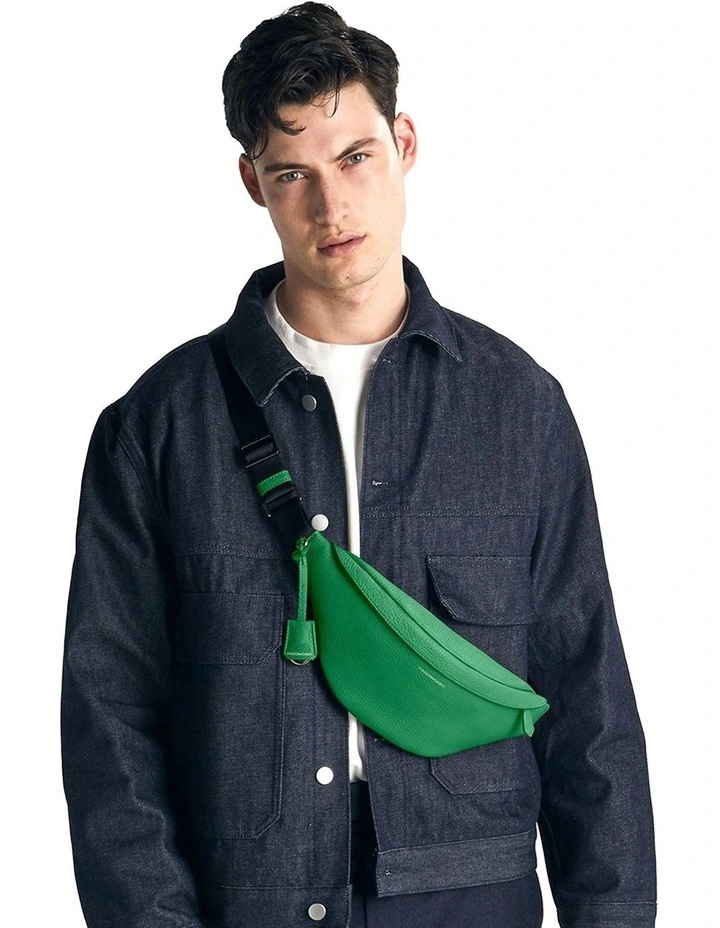 The Leather Sling Bag in Emerald Green image 3