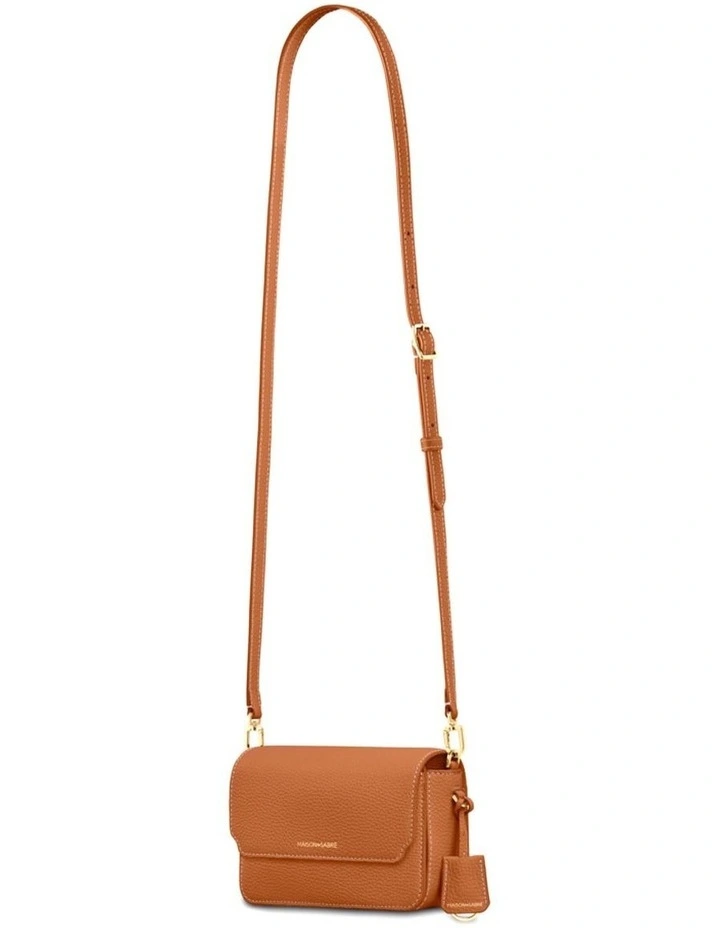 The Mini Flap Leather Crossbody Bag in Pecan Brown image 5