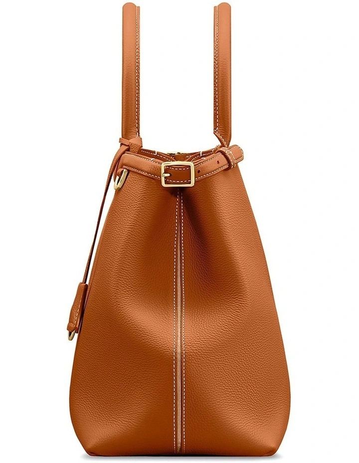 The Large Palais Leather Top Handle Bag in Pecan Brown image 5