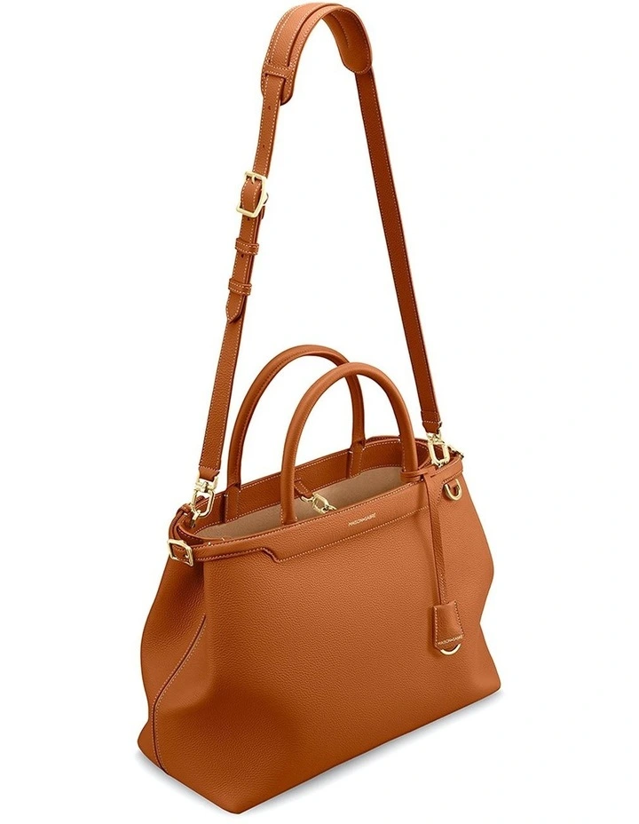 The Large Palais Leather Top Handle Bag in Pecan Brown image 7