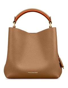 The Mini Leather Bucket Bag in Manhattan Sandstone