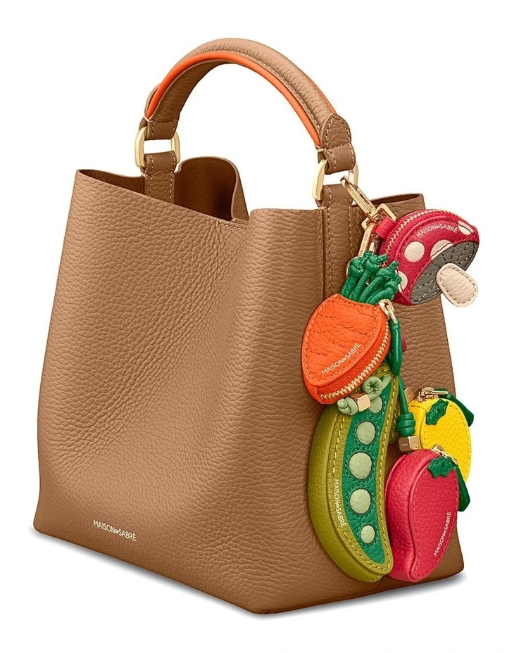 The Mini Leather Bucket Bag in Manhattan Sandstone image 4