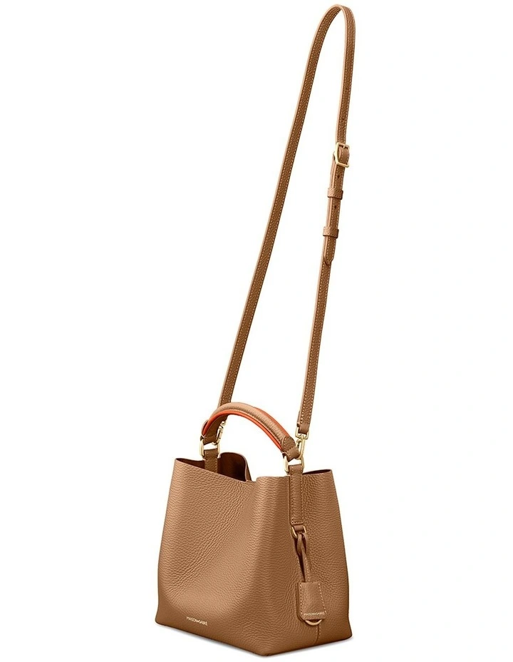 The Mini Leather Bucket Bag in Manhattan Sandstone image 7