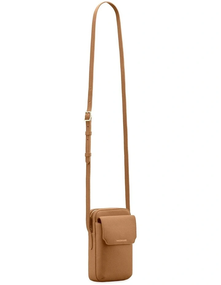 Zipped Leather Phone Pouch in Sandstone Brown image 6