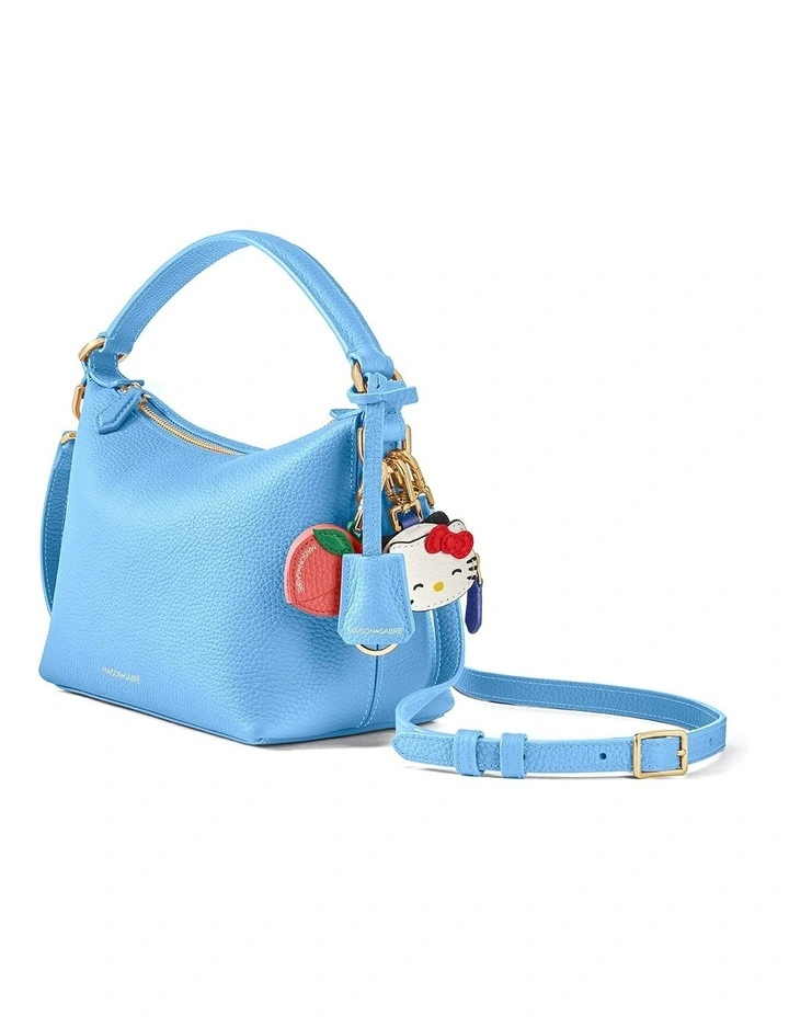 The Small Soft Leather Hobo Bag in Sky Blue image 4